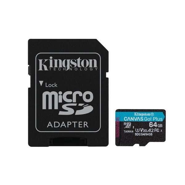64GB microSDXC Canvas Go Plus Gen4 200MB/s A2 U3 V30 + ADP
