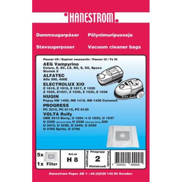 Imurointipussit VOLTA ROLFY, AEG Vampyrino