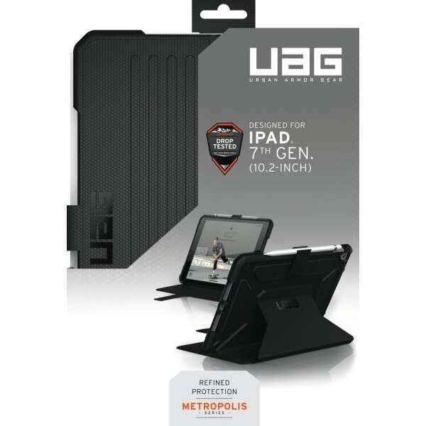 iPad 10.2" 7/8/9 sukupolvi. Metropolis, musta