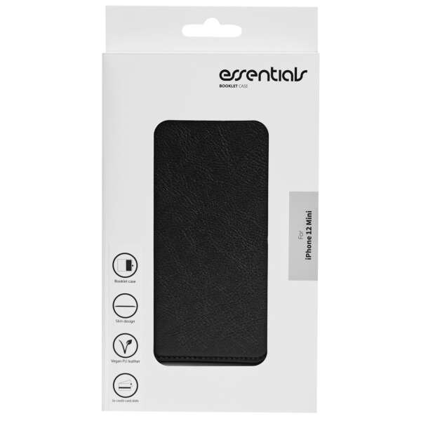 iPhone 12 mini PU-lompakko, 3 korttia, musta