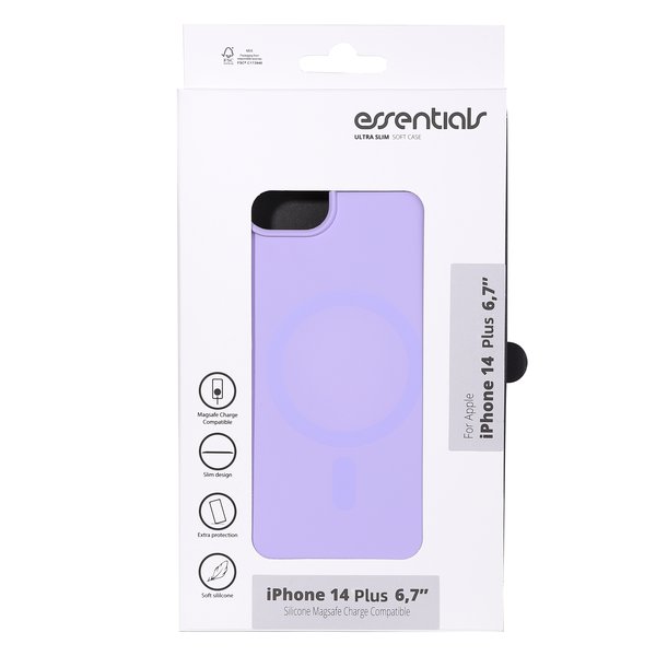 iPhone 14 Plus -silikoninen Mag-takakansi, violetti