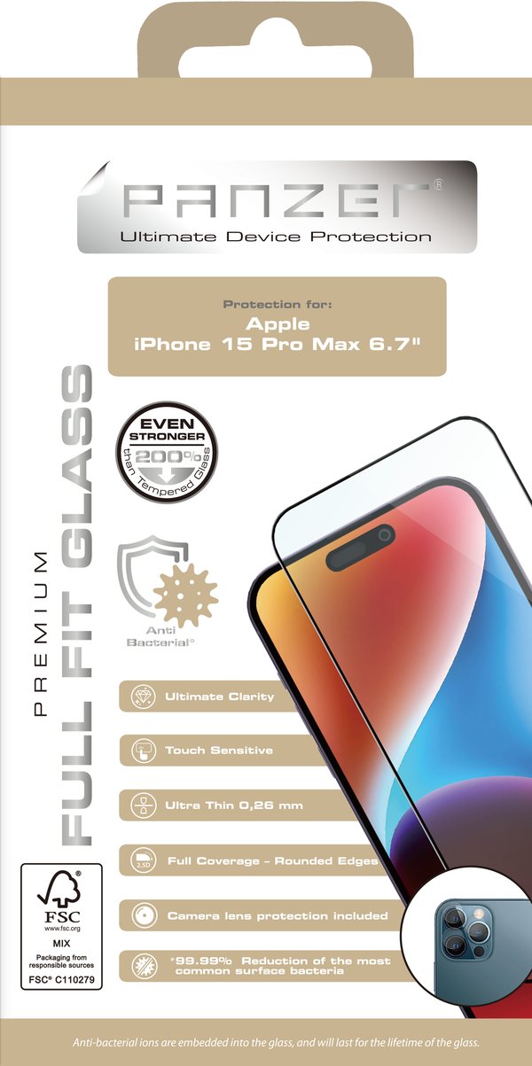 iPhone 15 Pro Max Full-Fit Silikaattilasi