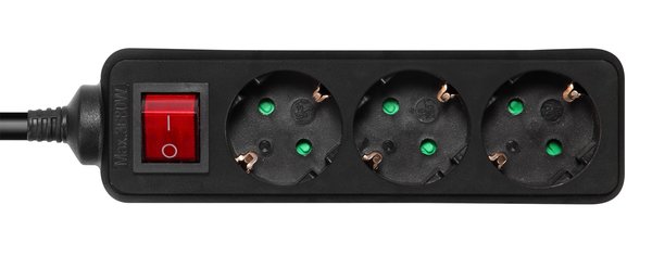 Maadoitettu jatkojohto 3x CEE 7/3 1xCEE 7/7 1