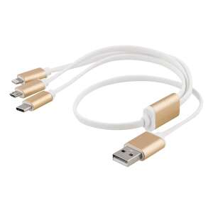 MultiCharger USBC Lightning Micro USB USBA 50cm valkoinen