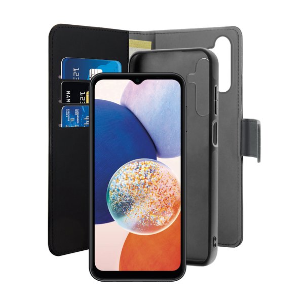 Samsung Galaxy A15 lompakkokotelo, irrotettava, musta