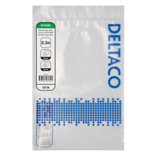 Taipuisa CAT.6A U/UTP 28AWG-patch-kaapeli 0,3m