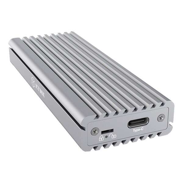 Ulkoisen tyyppinen C-kotelo M.2 NVMe SSD:lle, hopea