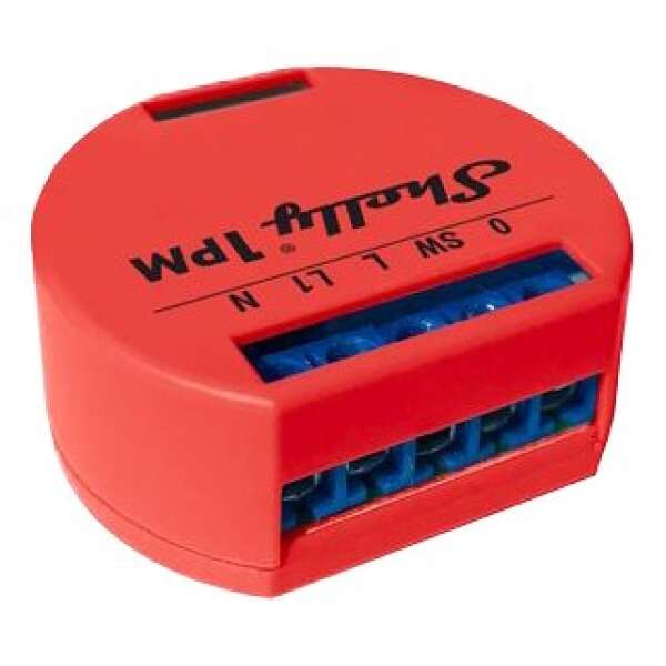 Upotettu kytkin, tehonmittaus, WiFi, Shelly 1PM, punainen